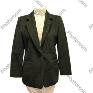 Vintage‎ Harve Benard Green Wool Alpaca Blazer Jacket Winter Special Occasion 8